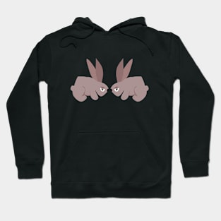 Double Trouble Bunnies - Hilarious Rabbits Facing Off! Hoodie